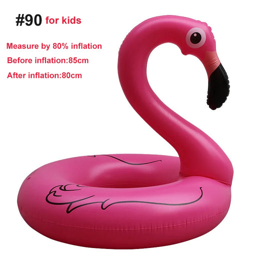 90/120 Inflatable Flamingo Swimming Ring For Adult Child Swimming laps Pool Swim circle Floating Ring Pool Beach Party Toy